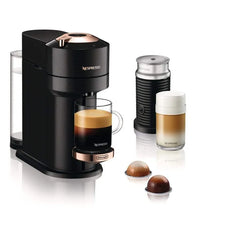 Nespresso Vertuo Next Premium Coffee and Espresso Maker by DeLonghi, Black Rose Gold with Aeroccino Milk Frother
