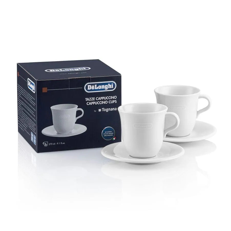 Tognana Italian Cappuccino Cups & Saucers, Porcelain, Set of 2, 9 oz
