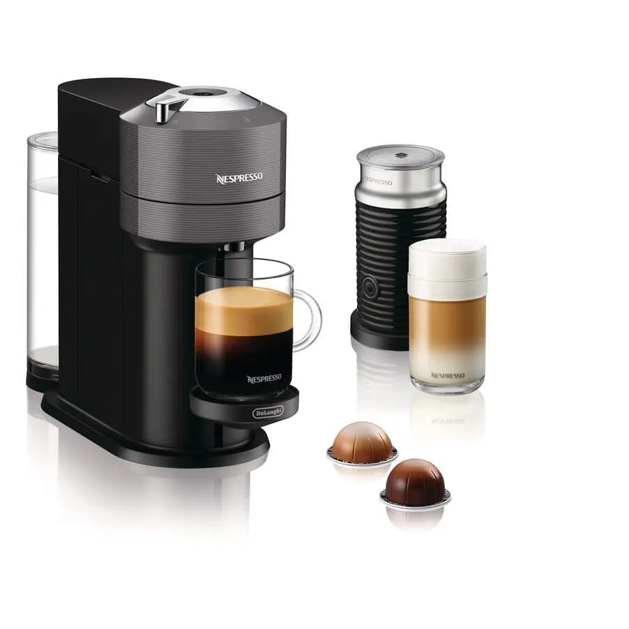 Nespresso Vertuo Next Coffee and Espresso Maker by DeLonghi, Dark Gray with Aeroccino Milk Frother