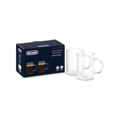 Long Coffee Glass Mugs, Set of 2, 8.5 oz.