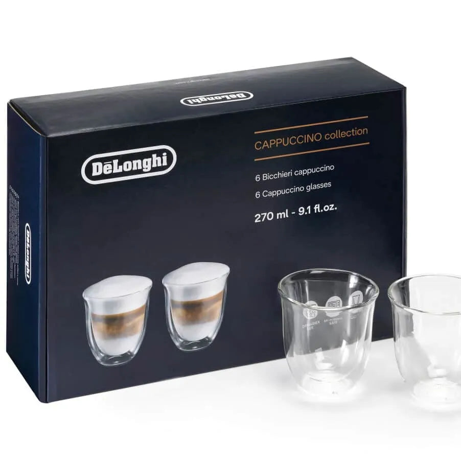 Cappuccino Collection, Set of 6, 9oz Double Wall Thermal Glasses