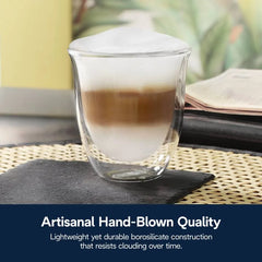 9oz Cappuccino Double Wall Thermal Glasses - Set of 2